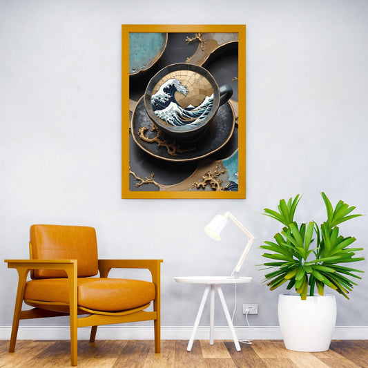 Great Wave Kintsugi Art Asian Style Poster | Wall Art for Home & Office | High-Quality Print - High-Quality Visual Display