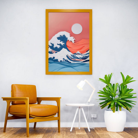Great Wave Paper Craft Asian Style Poster | Wall Art for Home & Office | High-Quality Print - High-Quality Visual Display