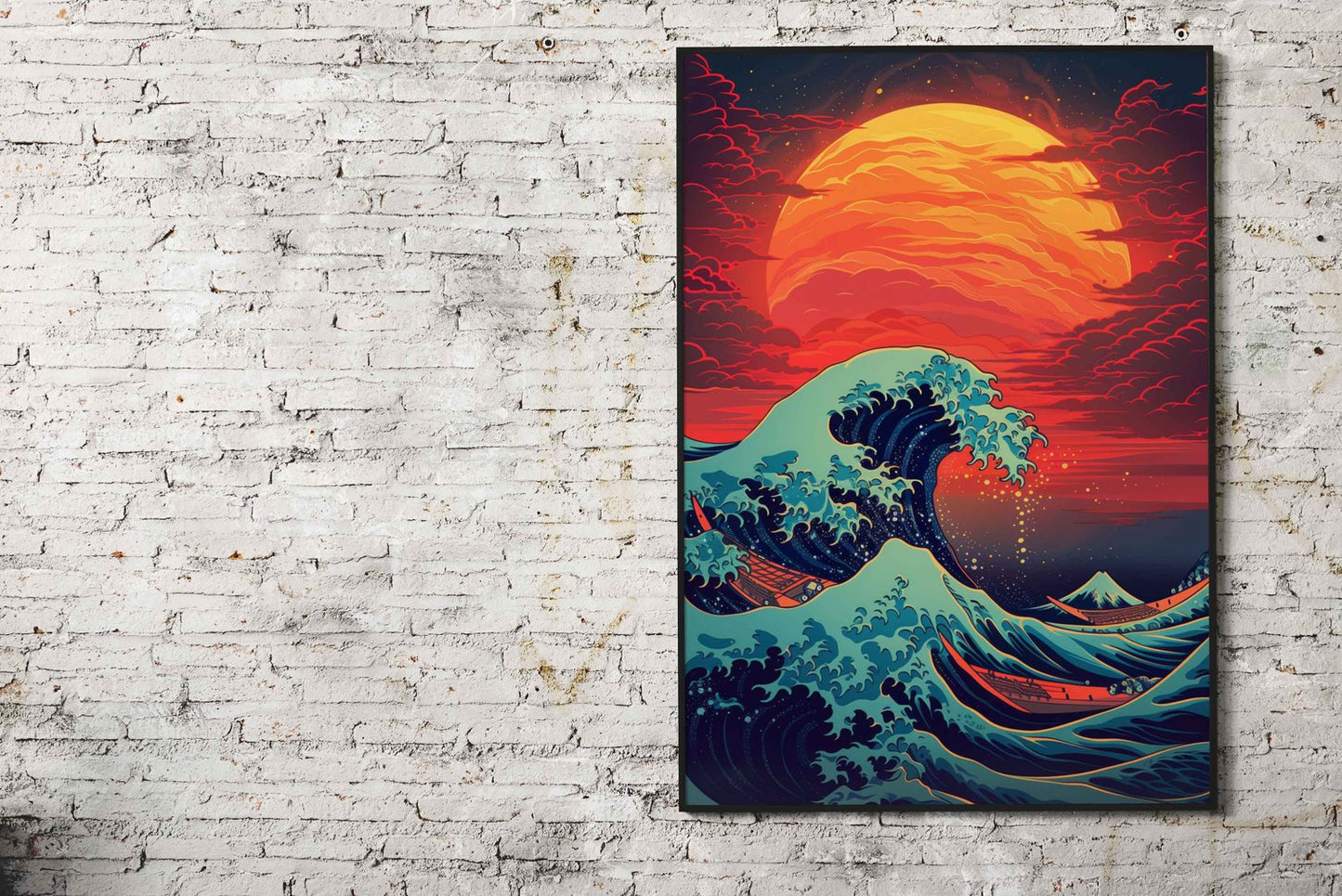 Great Wave Retro Asian Style Poster | Wall Art for Home & Office | High-Quality Print