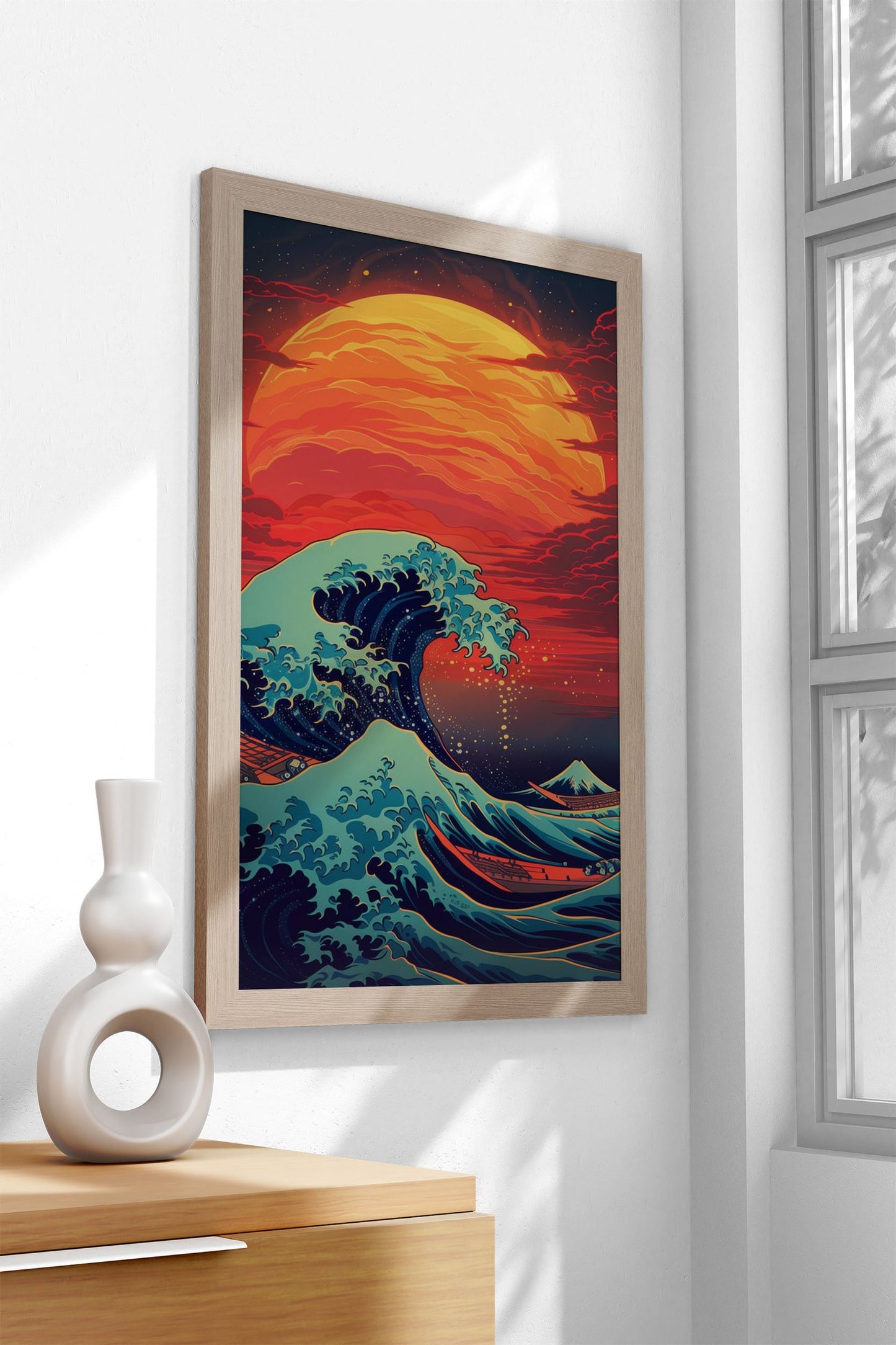 Great Wave Retro Asian Style Poster | Wall Art for Home & Office | High-Quality Print