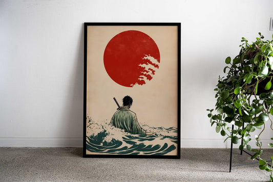 Great Wave Samurai Asian Style Poster | Wall Art for Home & Office | High-Quality Print - High-Quality Visual Display