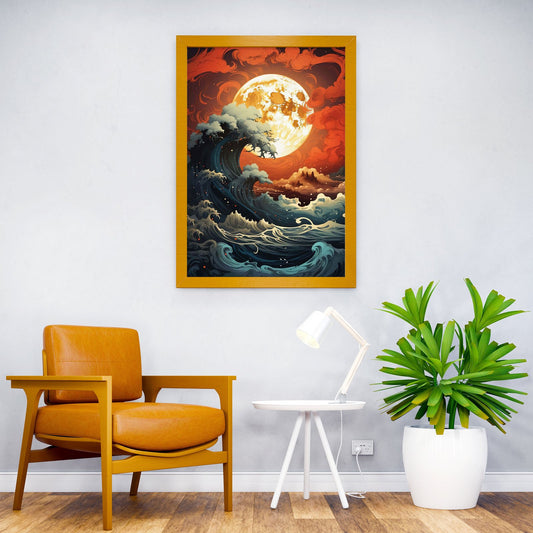 Great Wave Sunset Japan Asian Style Poster | Wall Art for Home & Office | High-Quality Print - High-Quality Visual Display