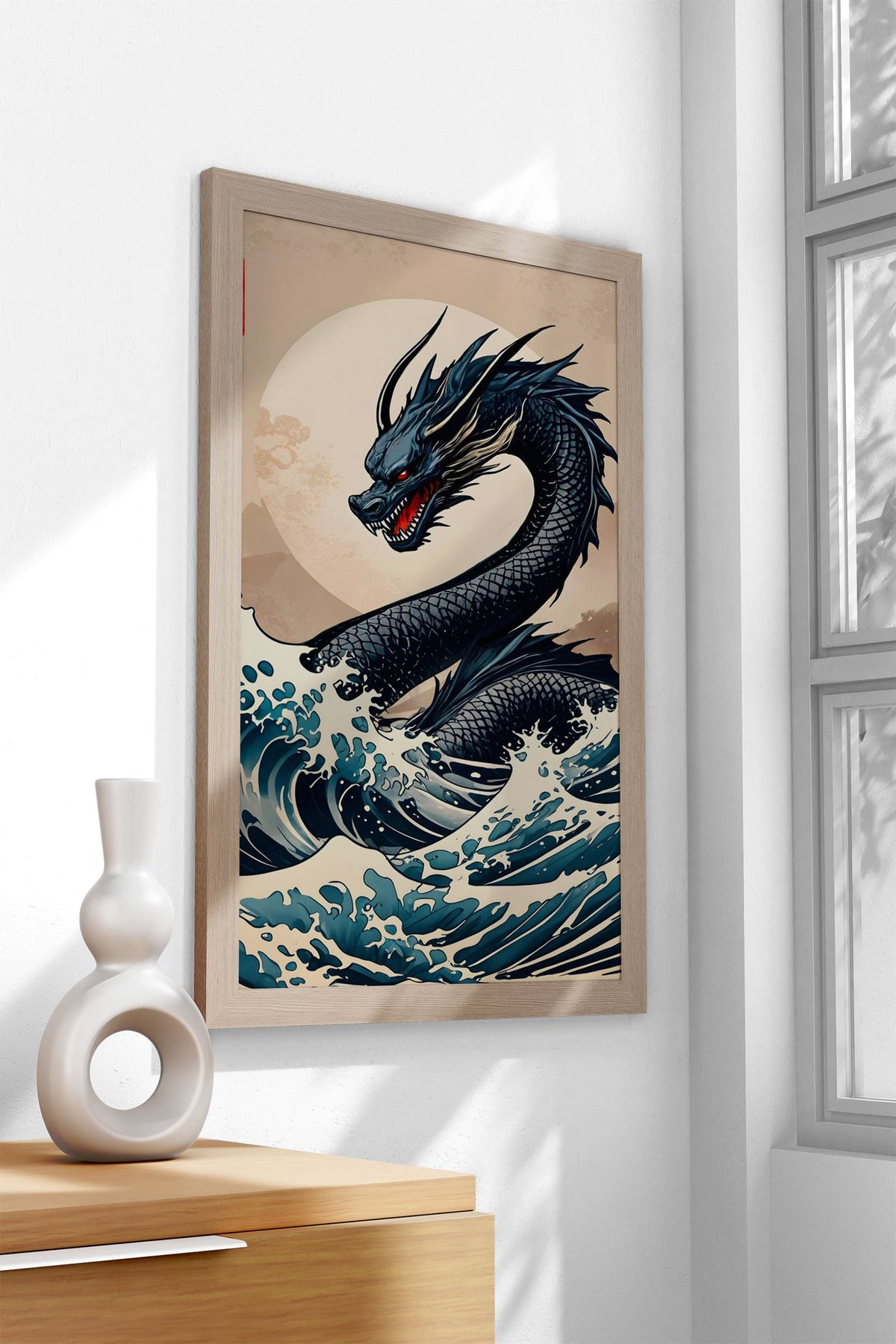 Great Wave of Dragon Asian Style Poster | Wall Art for Home & Office | High-Quality Print - High-Quality Visual Display