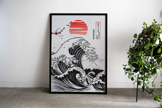 Great Wave off Fuji Asian Style Poster | Wall Art for Home & Office | High-Quality Print - High-Quality Visual Display