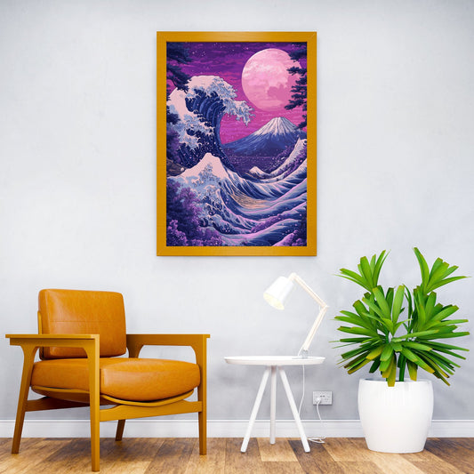 Great Wave, Pink Sky Asian Style Poster | Wall Art for Home & Office | High-Quality Print - High-Quality Visual Display