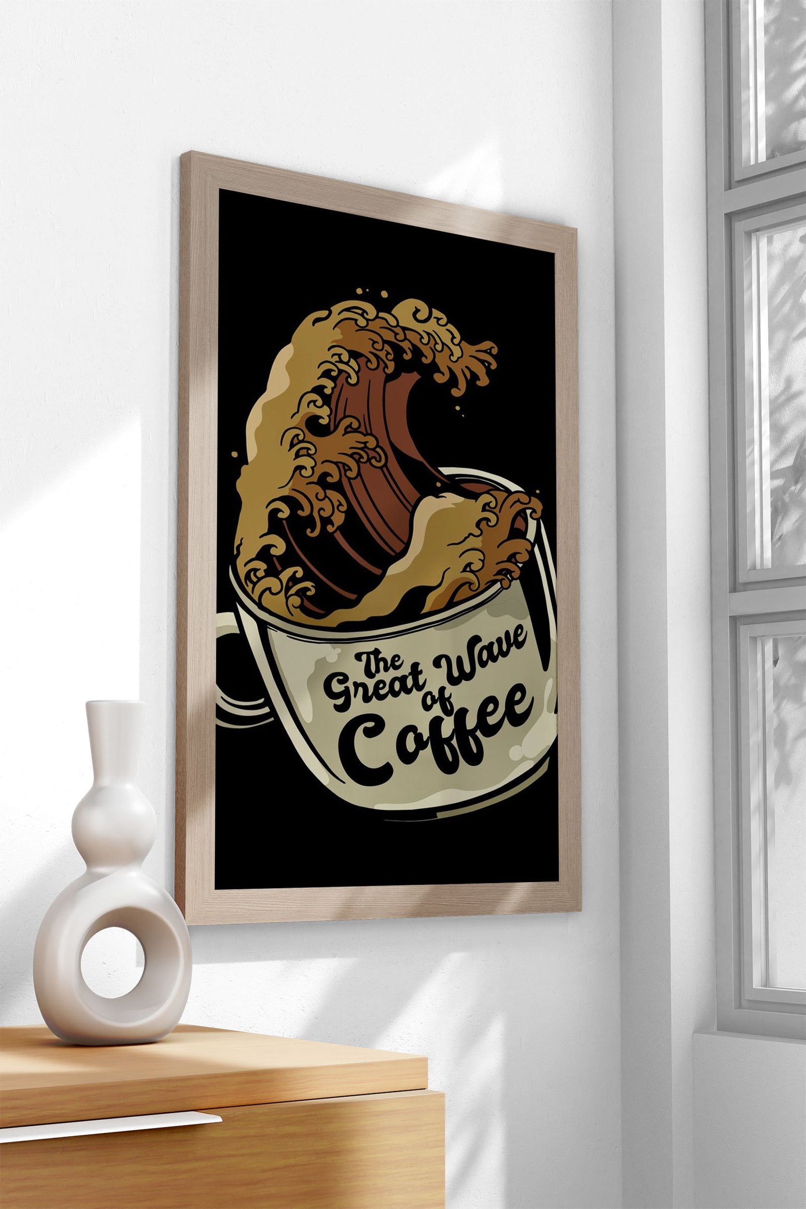 Great wave coffee cup Asian Style Poster | Wall Art for Home & Office | High-Quality Print - High-Quality Visual Display