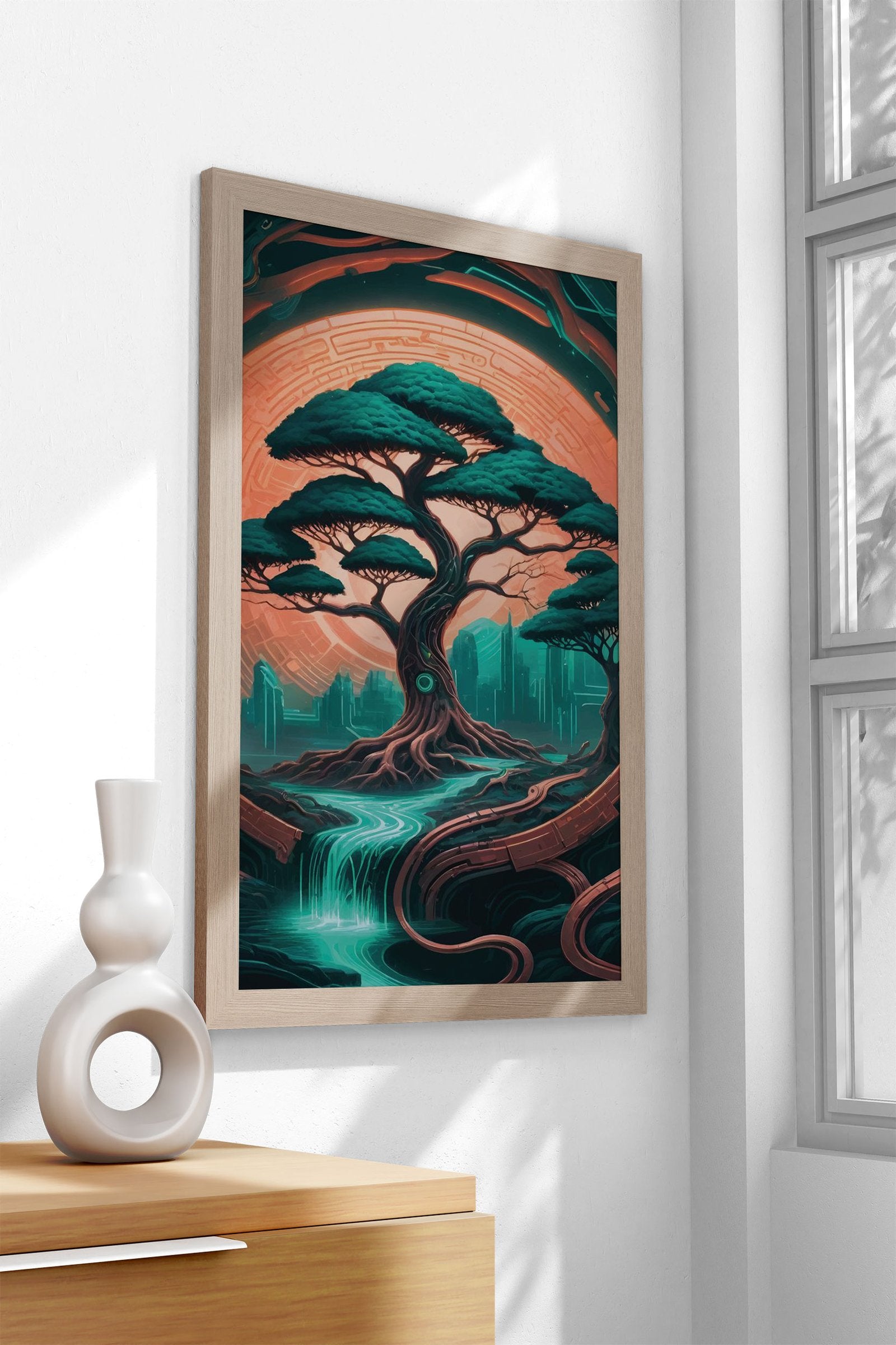 Green Bonsai tree Asian Style Poster | Wall Art for Home & Office | High-Quality Print - High-Quality Visual Display
