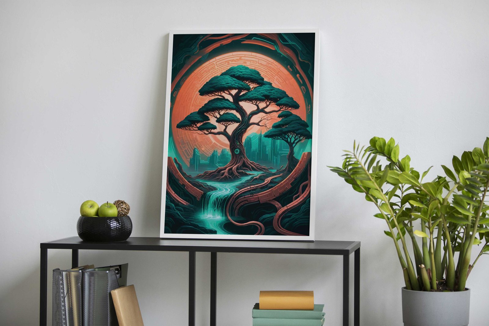 Green Bonsai tree Asian Style Poster | Wall Art for Home & Office | High-Quality Print - High-Quality Visual Display