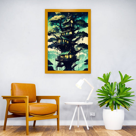 Green Sky Asian Style Poster | Wall Art for Home & Office | High-Quality Print - High-Quality Visual Display