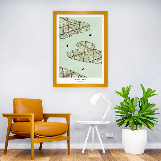 Green street in Japan Asian Style Poster | Wall Art for Home & Office | High-Quality Print - High-Quality Visual Display