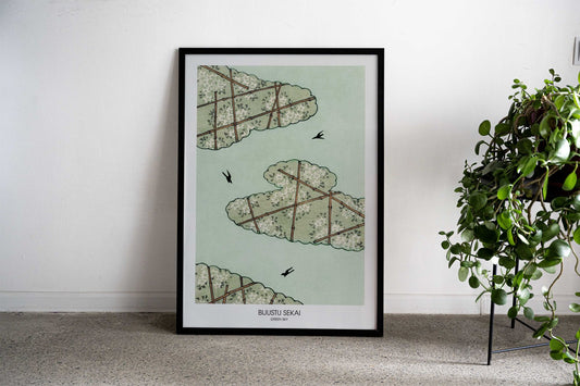 Green street in Japan Asian Style Poster | Wall Art for Home & Office | High-Quality Print - High-Quality Visual Display