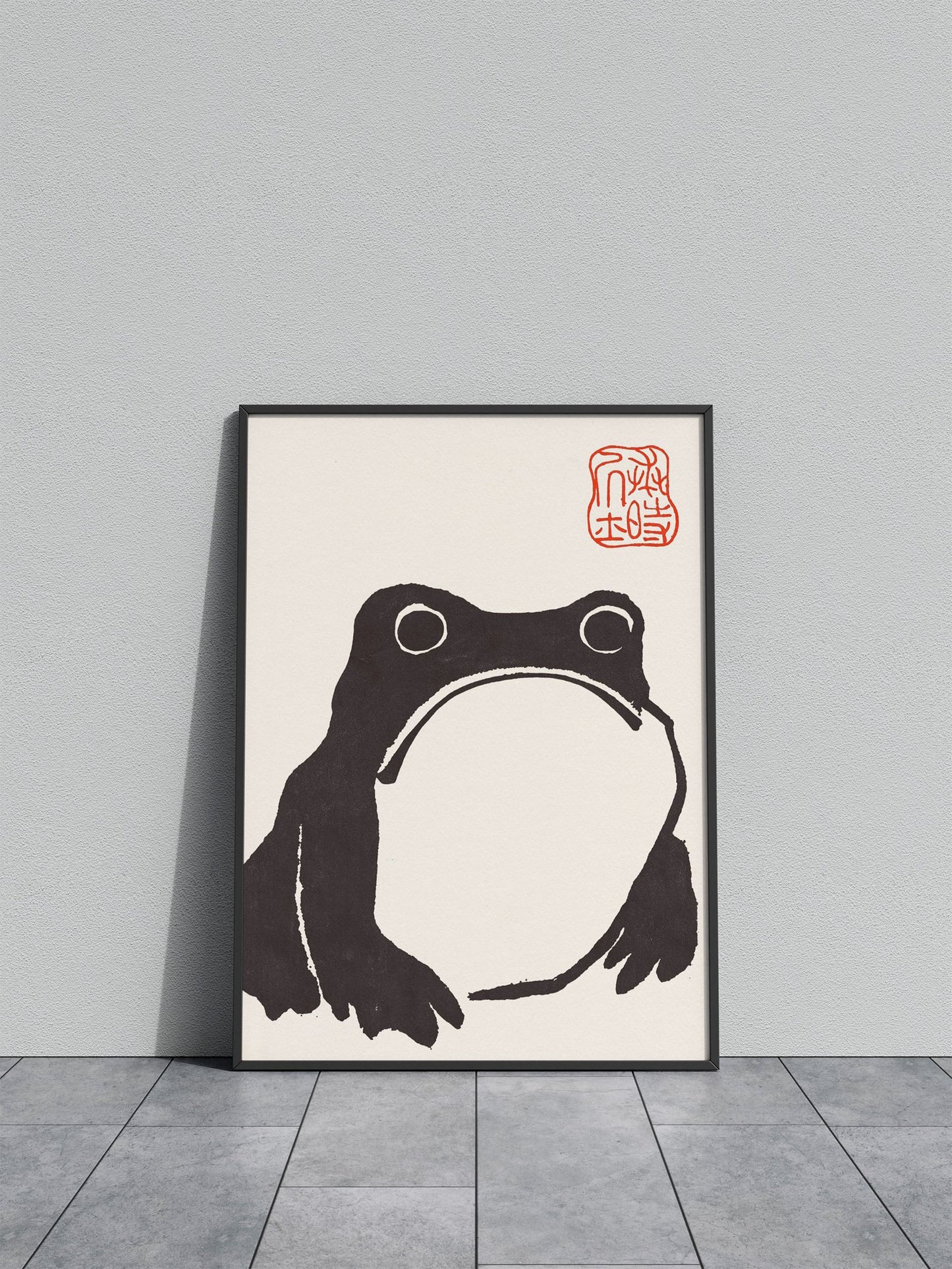 Grumpy Frog Japanese Print Asian Style Poster | Wall Art for Home & Office | High-Quality Print - High-Quality Visual Display