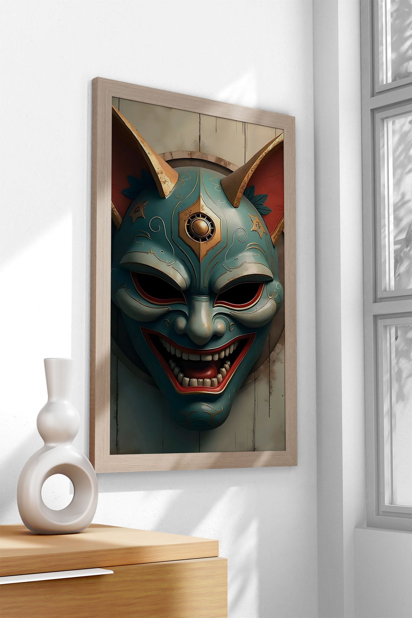 Hannya Oni Japanese Mask Asian Style Poster | Wall Art for Home & Office | High-Quality Print - High-Quality Visual Display
