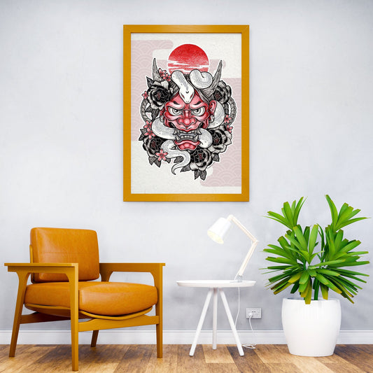 Hannya Asian Style Poster | Wall Art for Home & Office | High-Quality Print - High-Quality Visual Display