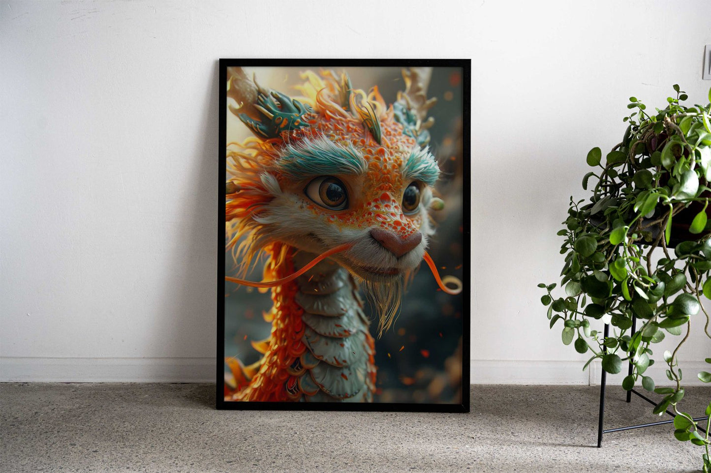 Happy New Year Dragon Asian Style Poster | Wall Art for Home & Office | High-Quality Print