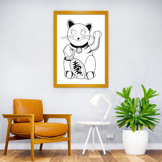 Happy lucky cat Asian Style Poster | Wall Art for Home & Office | High-Quality Print - High-Quality Visual Display