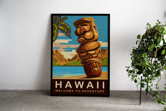 Hawaiian Tiki Statue Asian Style Poster | Wall Art for Home & Office | High-Quality Print - High-Quality Visual Display