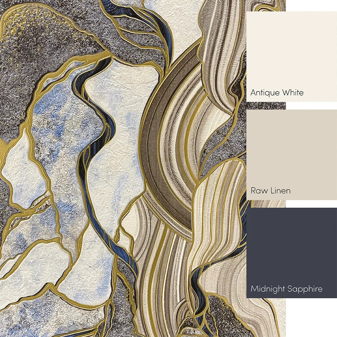 Navy and Gold Hercules Mural - High Quality Wallpaper by Wonderwallsboutique