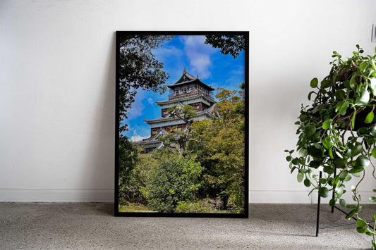 Hiroshima Castle Through Trees Asian Style Poster | Wall Art for Home & Office | High-Quality Print - High-Quality Visual Display