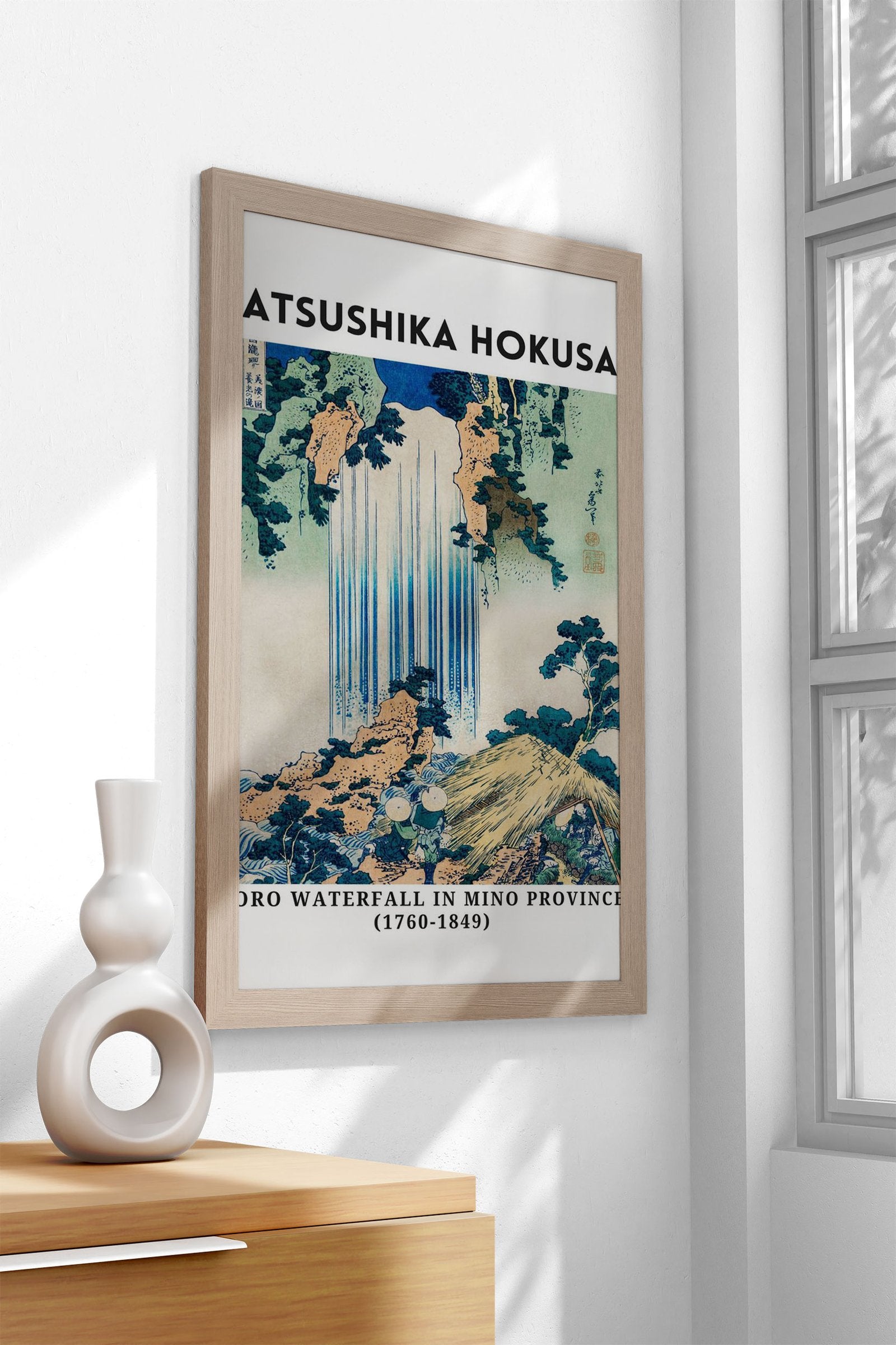 Hokusai Waterfall Asian Style Poster | Wall Art for Home & Office | High-Quality Print - High-Quality Visual Display
