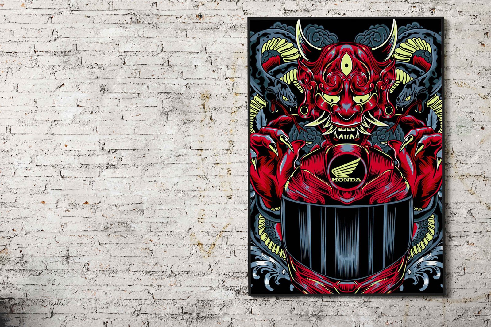 Honda Motorcycle Demon Asian Style Poster | Wall Art for Home & Office | High-Quality Print - High-Quality Visual Display