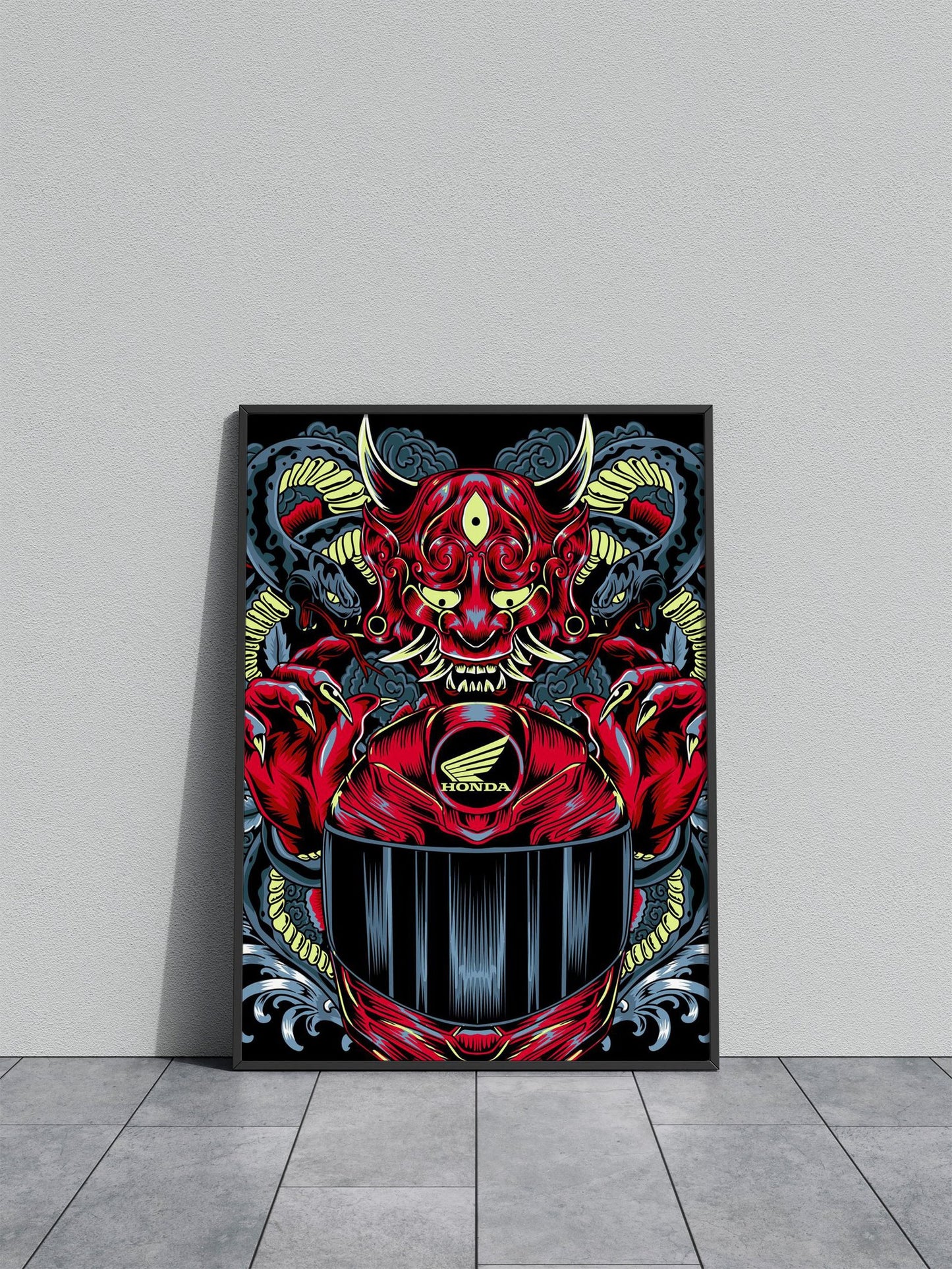 Honda Motorcycle Demon Asian Style Poster | Wall Art for Home & Office | High-Quality Print - High-Quality Visual Display