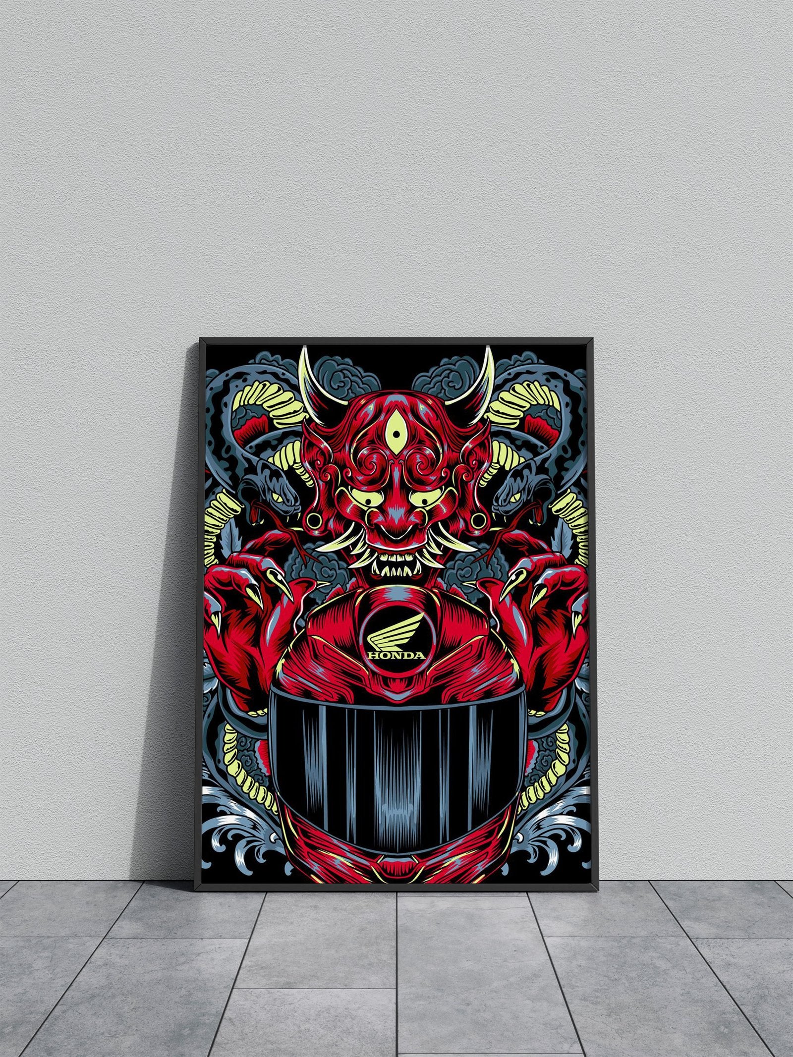 Honda Motorcycle Demon Asian Style Poster | Wall Art for Home & Office | High-Quality Print - High-Quality Visual Display