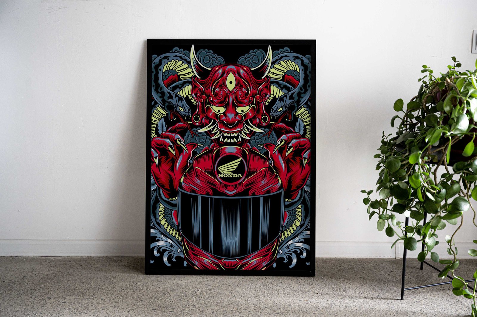 Honda Motorcycle Demon Asian Style Poster | Wall Art for Home & Office | High-Quality Print - High-Quality Visual Display