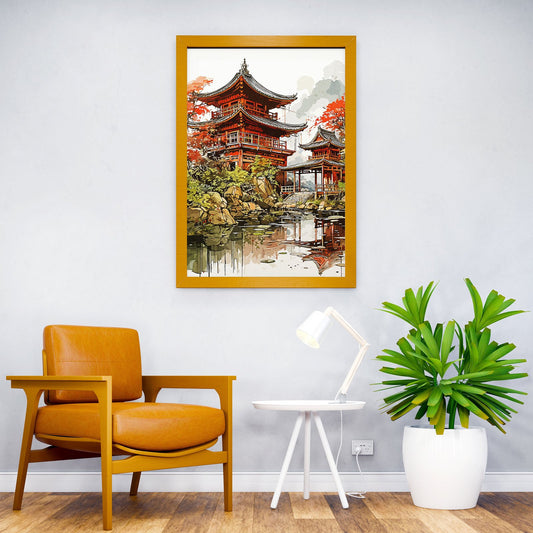 House in Japan Asian Style Poster | Wall Art for Home & Office | High-Quality Print - High-Quality Visual Display