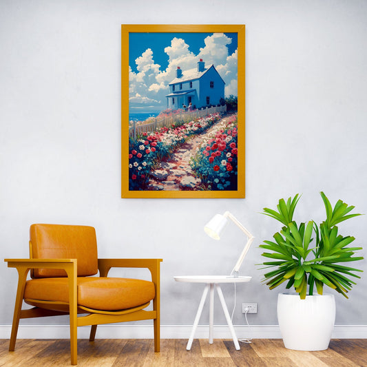House on the Hill Asian Style Poster | Wall Art for Home & Office | High-Quality Print - High-Quality Visual Display
