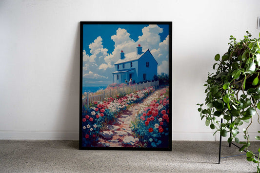 House on the Hill Asian Style Poster | Wall Art for Home & Office | High-Quality Print - High-Quality Visual Display