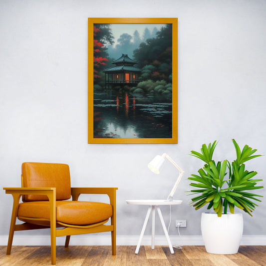 House on the Lake Asian Style Poster | Wall Art for Home & Office | High-Quality Print - High-Quality Visual Display