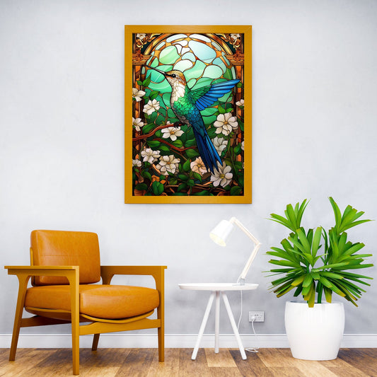 Hummingbird Kintsugi Art Asian Style Poster | Wall Art for Home & Office | High-Quality Print - High-Quality Visual Display