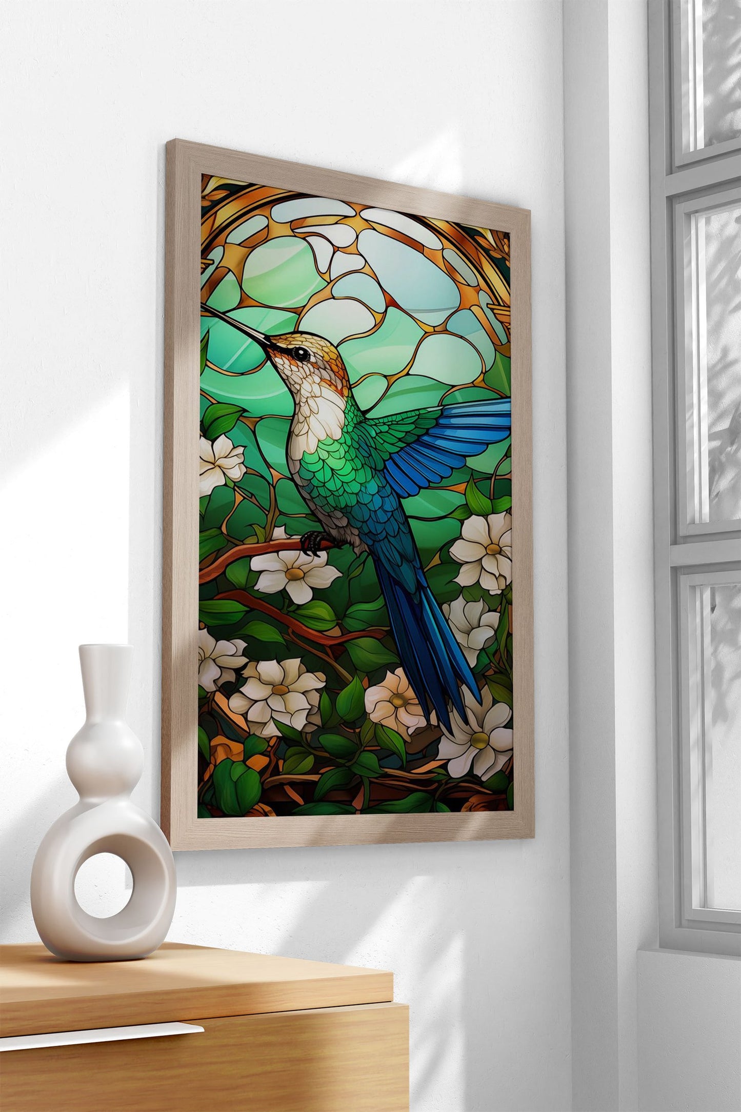 Hummingbird Kintsugi Art Asian Style Poster | Wall Art for Home & Office | High-Quality Print