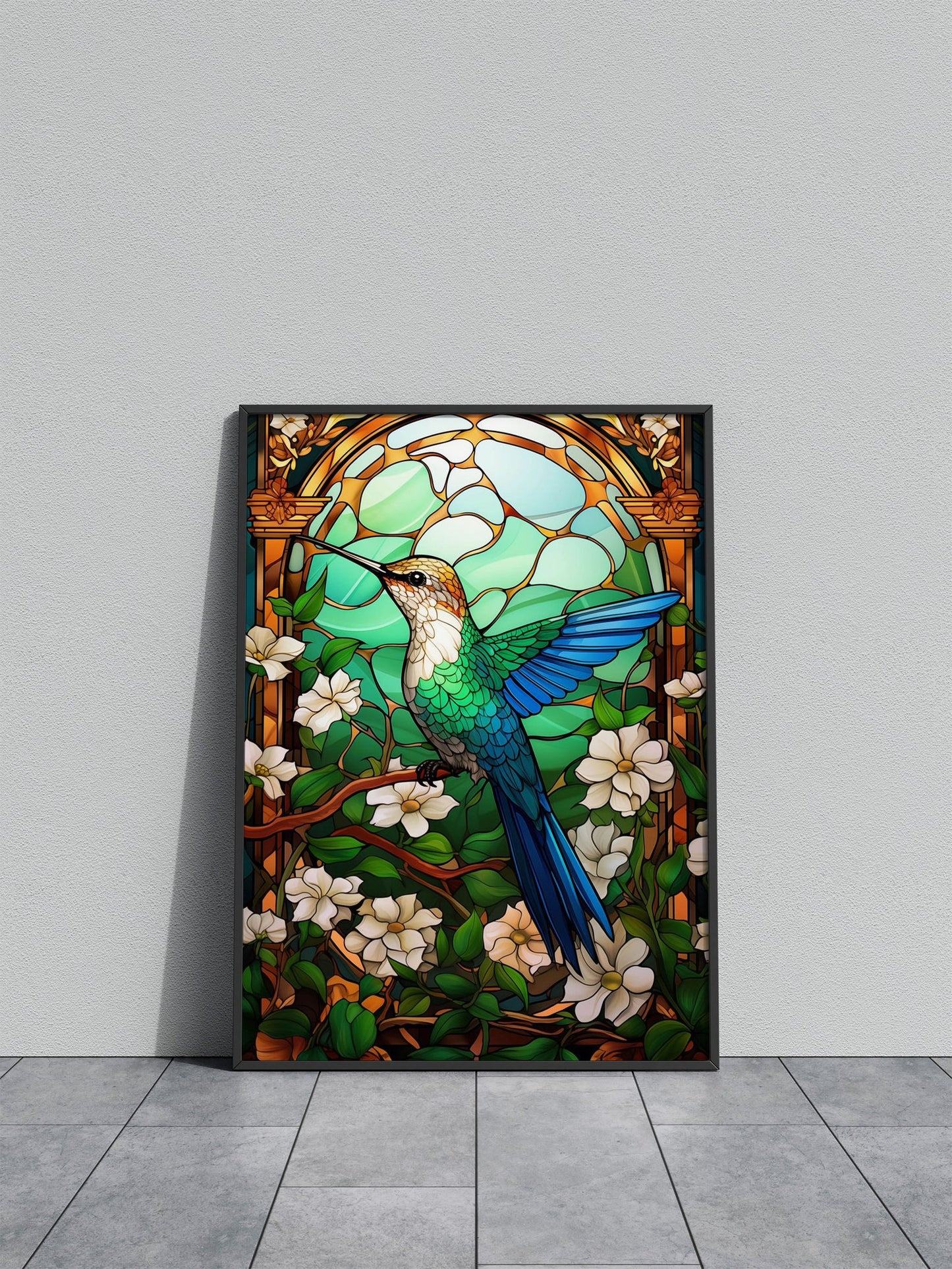 Hummingbird Kintsugi Art Asian Style Poster | Wall Art for Home & Office | High-Quality Print