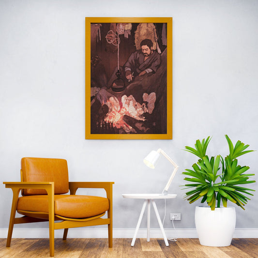 Hunter in His Shelter Asian Style Poster | Wall Art for Home & Office | High-Quality Print - High-Quality Visual Display