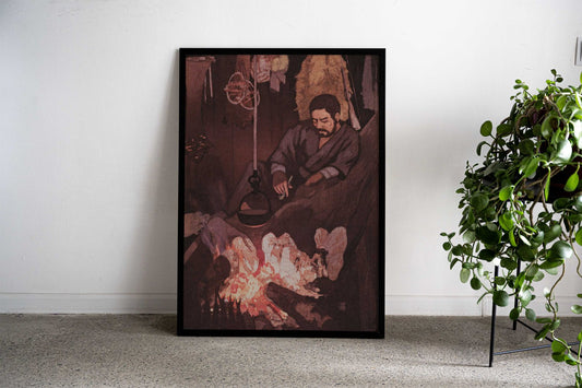 Hunter in His Shelter Asian Style Poster | Wall Art for Home & Office | High-Quality Print - High-Quality Visual Display