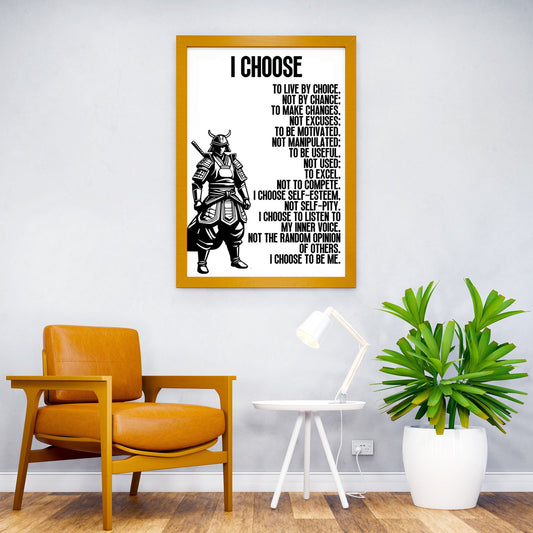 I Choose to live by Choice Asian Style Poster | Wall Art for Home & Office | High-Quality Print - High-Quality Visual Display