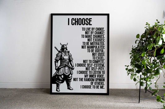I Choose to live by Choice Asian Style Poster | Wall Art for Home & Office | High-Quality Print - High-Quality Visual Display