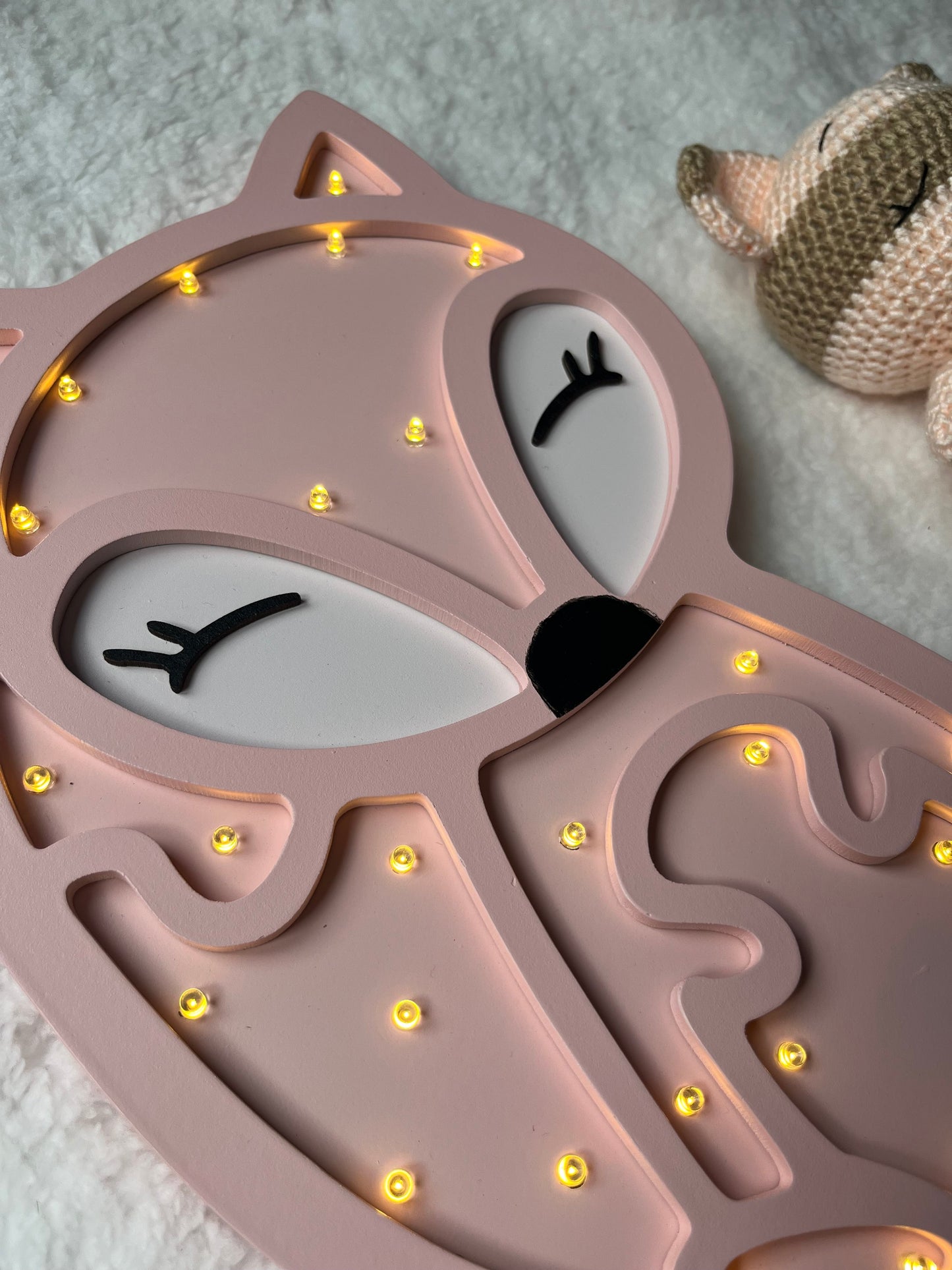 Pink Fox Light - Unique Wall Decal by Wonderwallsboutique
