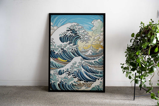 Iconic Waves Of Japan Asian Style Poster | Wall Art for Home & Office | High-Quality Print - High-Quality Visual Display