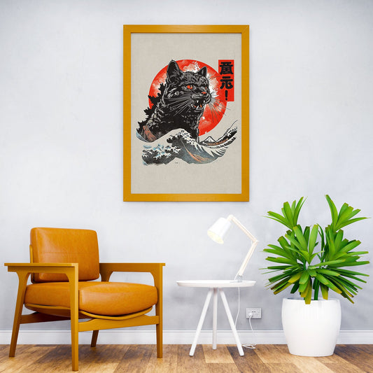 Illustration Cat Asian Style Poster | Wall Art for Home & Office | High-Quality Print - High-Quality Visual Display