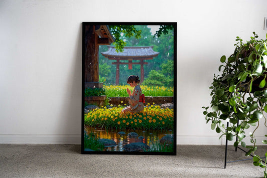 In the Field of Dandelions Asian Style Poster | Wall Art for Home & Office | High-Quality Print - High-Quality Visual Display