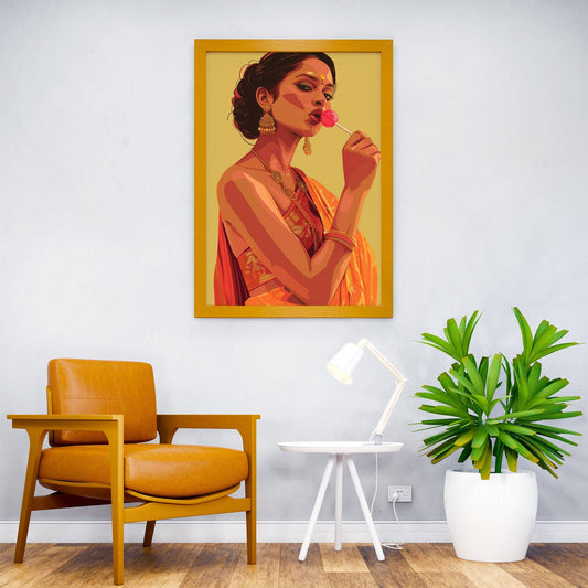 Indian Woman art Asian Style Poster | Wall Art for Home & Office | High-Quality Print - High-Quality Visual Display
