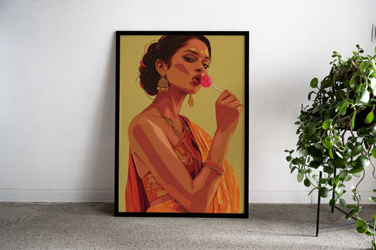 Indian Woman art Asian Style Poster | Wall Art for Home & Office | High-Quality Print - High-Quality Visual Display