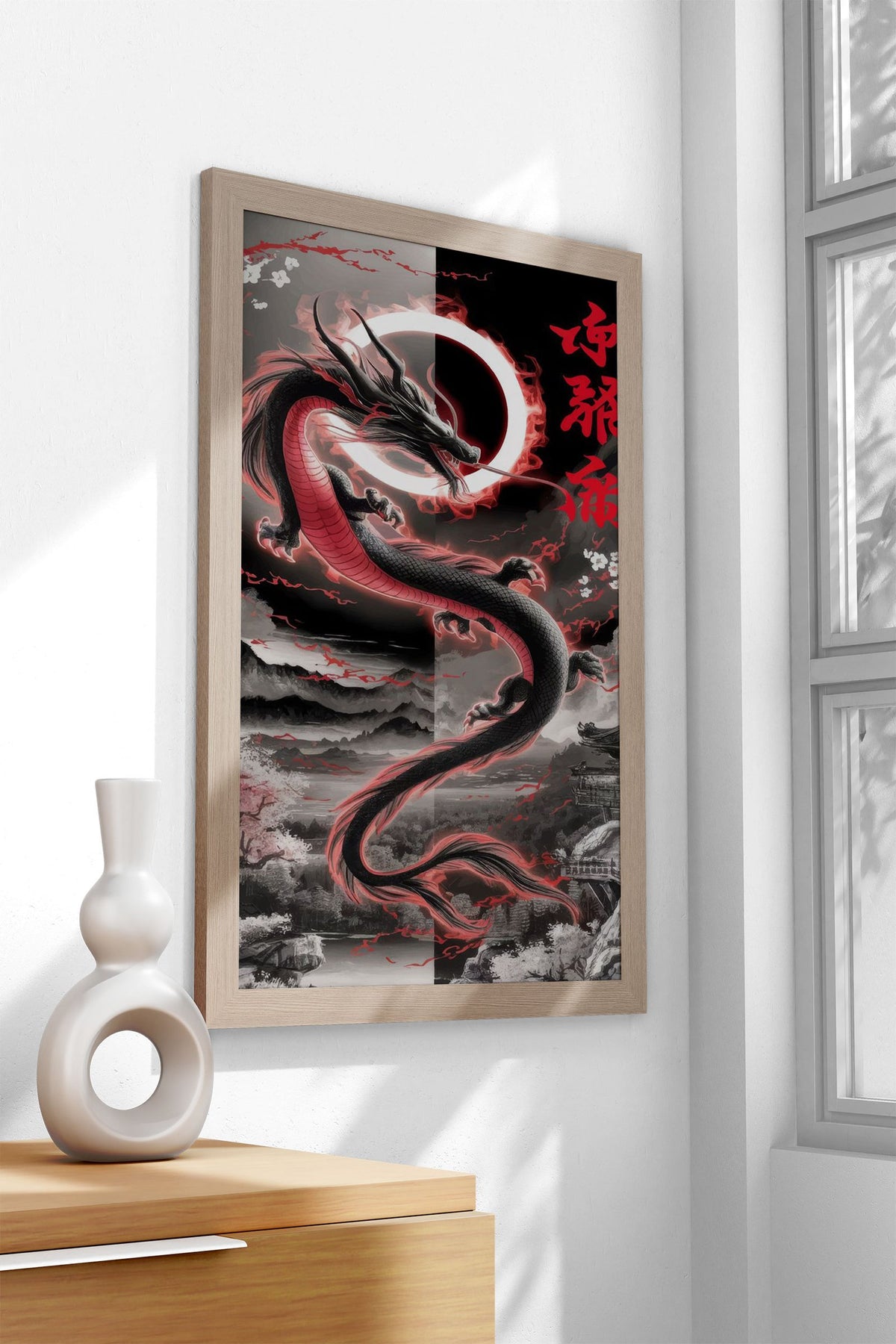 Inferno Dragon Ascends Asian Style Poster | Wall Art for Home & Office | High-Quality Print - High-Quality Visual Display