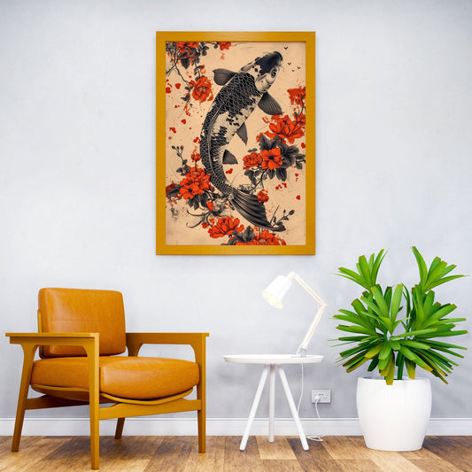 Ink Art Koi Fish Asian Style Poster | Wall Art for Home & Office | High-Quality Print - High-Quality Visual Display