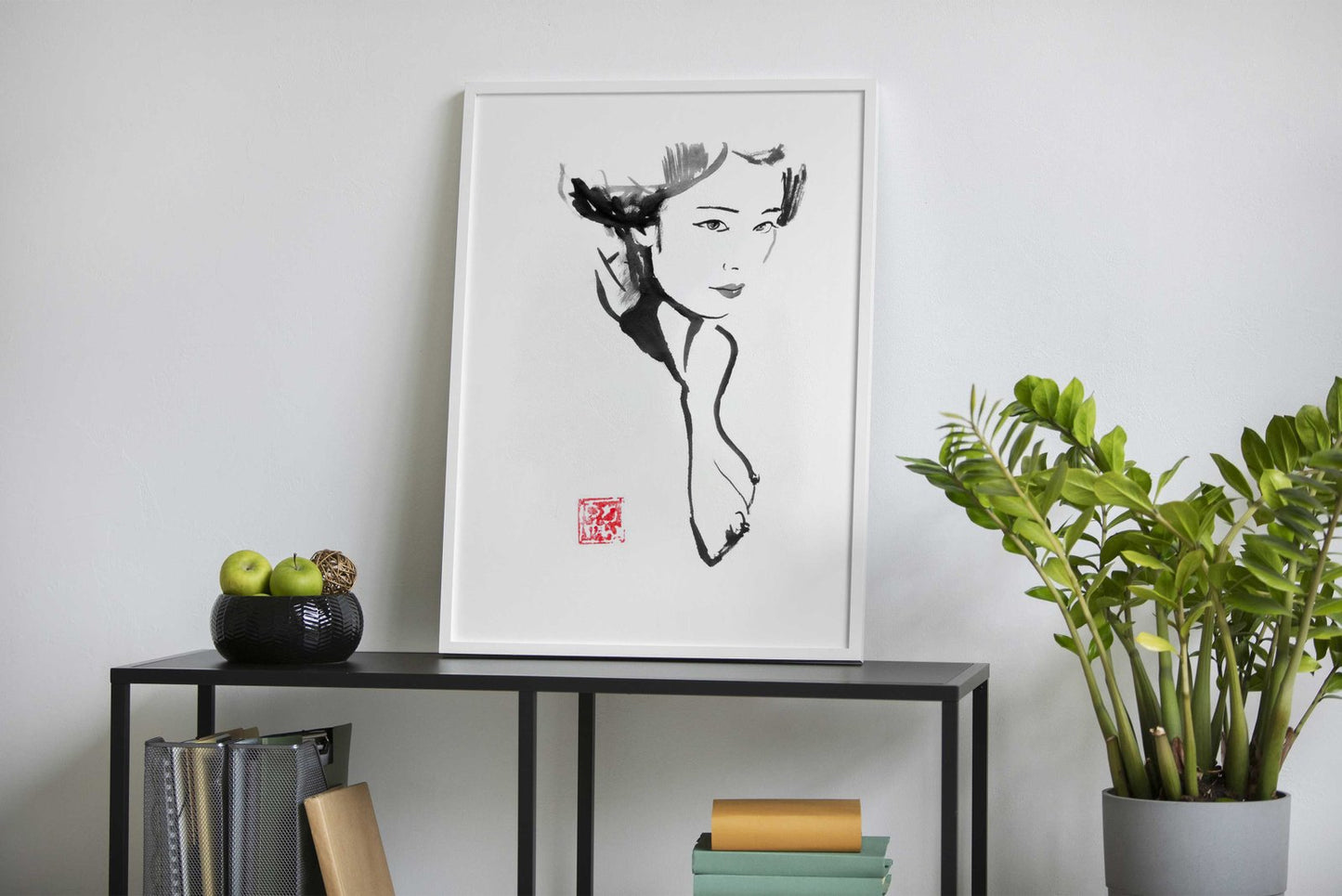 Ink Portrait of a Woman Asian Style Poster | Wall Art for Home & Office | High-Quality Print - High-Quality Visual Display