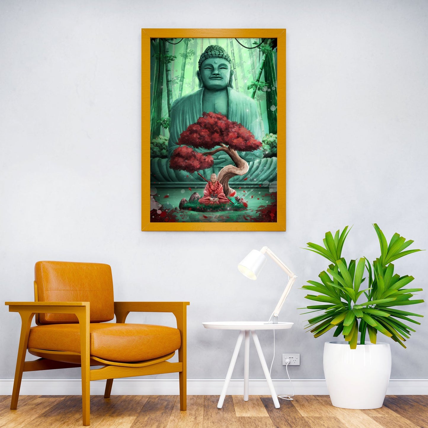 Inner Peace - Buddha and Monk Meditation Asian Style Poster | Wall Art for Home & Office | High-Quality Print