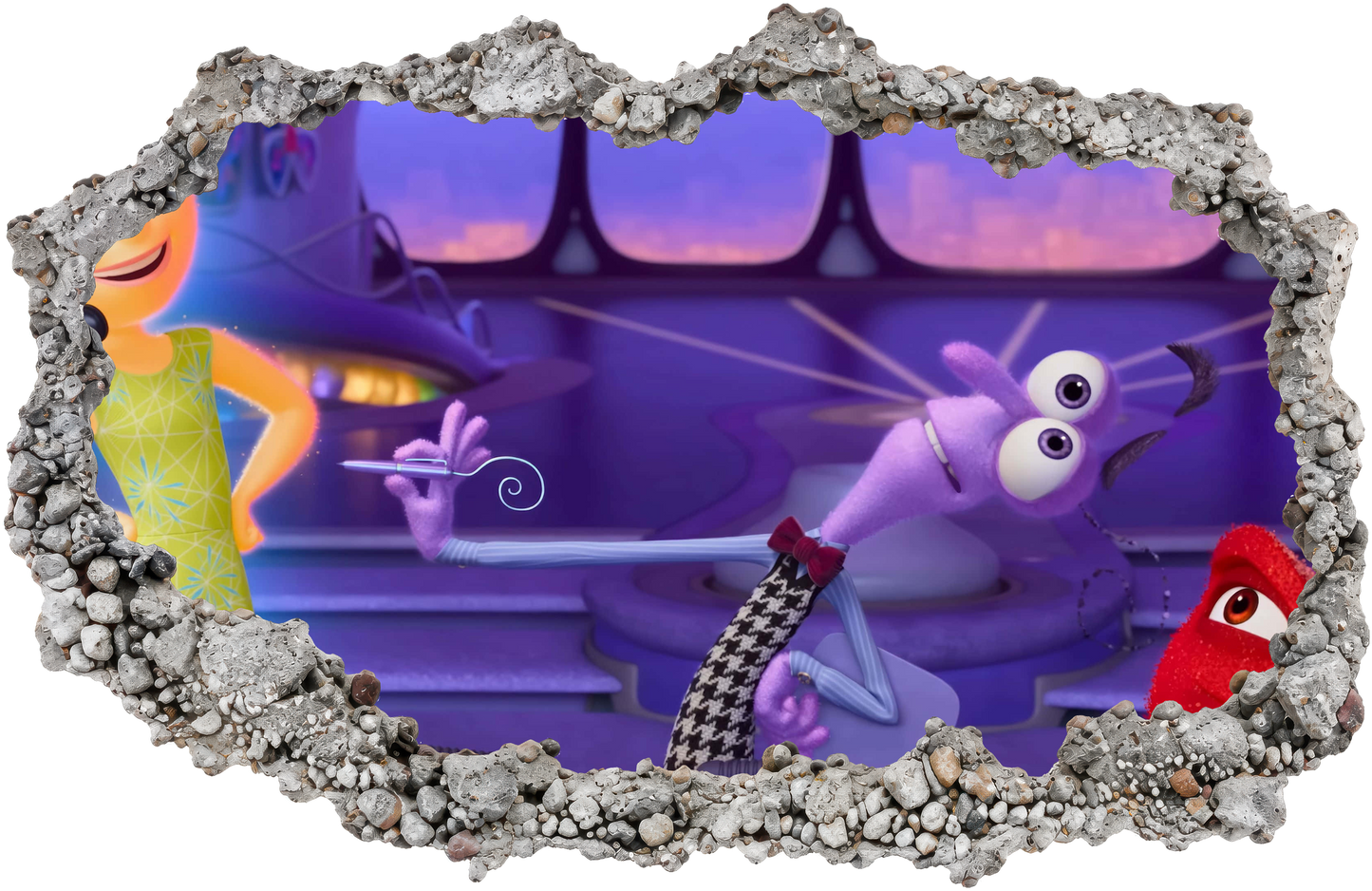 Inside Out 2 Disney Pixar Playroom Art Decal 3D Smashed Wall Decal 294